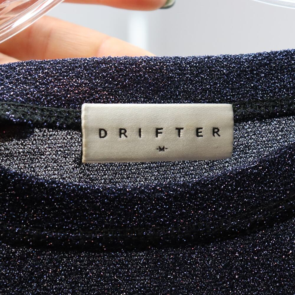 Drifter Metallic Sheer Shimmer Long Sleeve Top‎ Size M - Picture 3 of 3